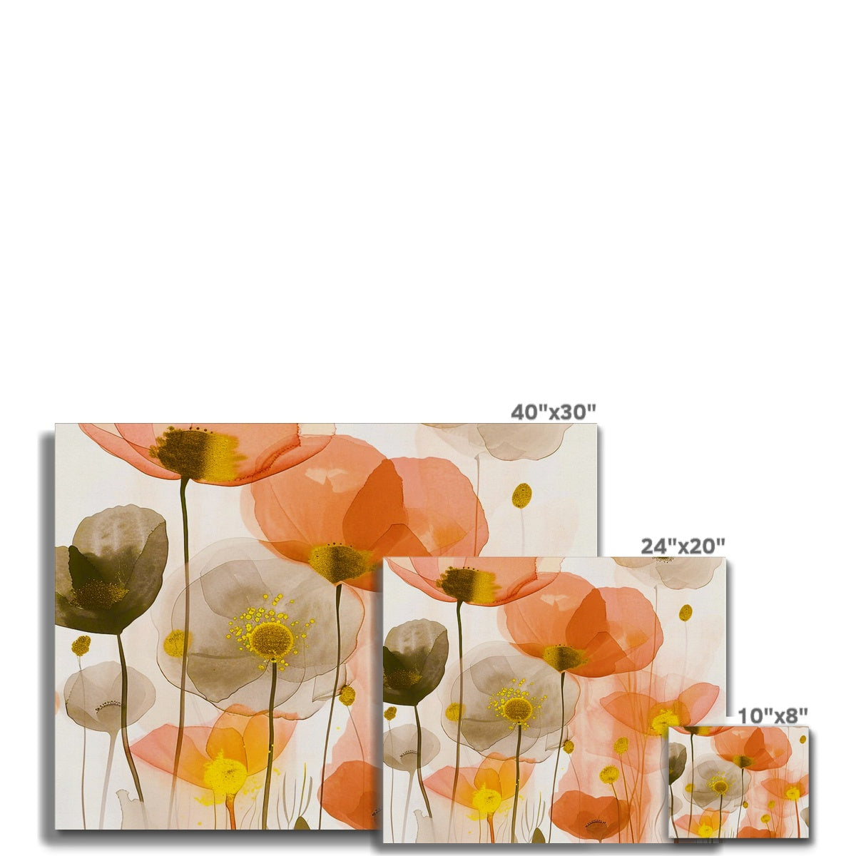 Poppy Echoes Golden Peach Escape 06 Eclectic Art Canvas - D'Sare