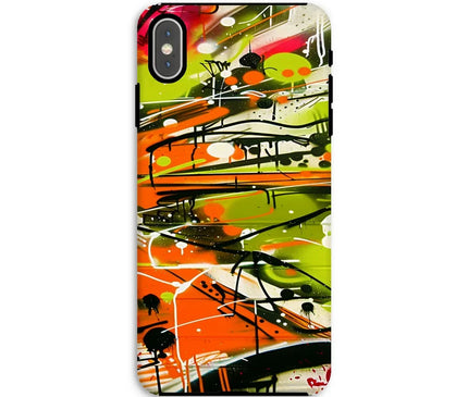 Neon Splatter Symphony: Urban Graffiti Art Tough Phone Case - D'Sare