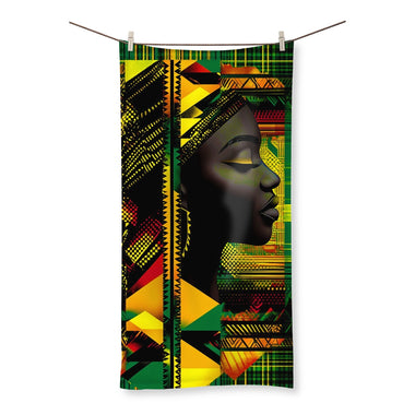 Abstract Red and Green Black Queen Fusion Towel