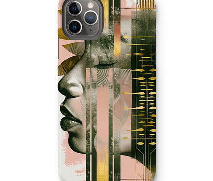 Peach and Gold Abstract Tough Phone Case