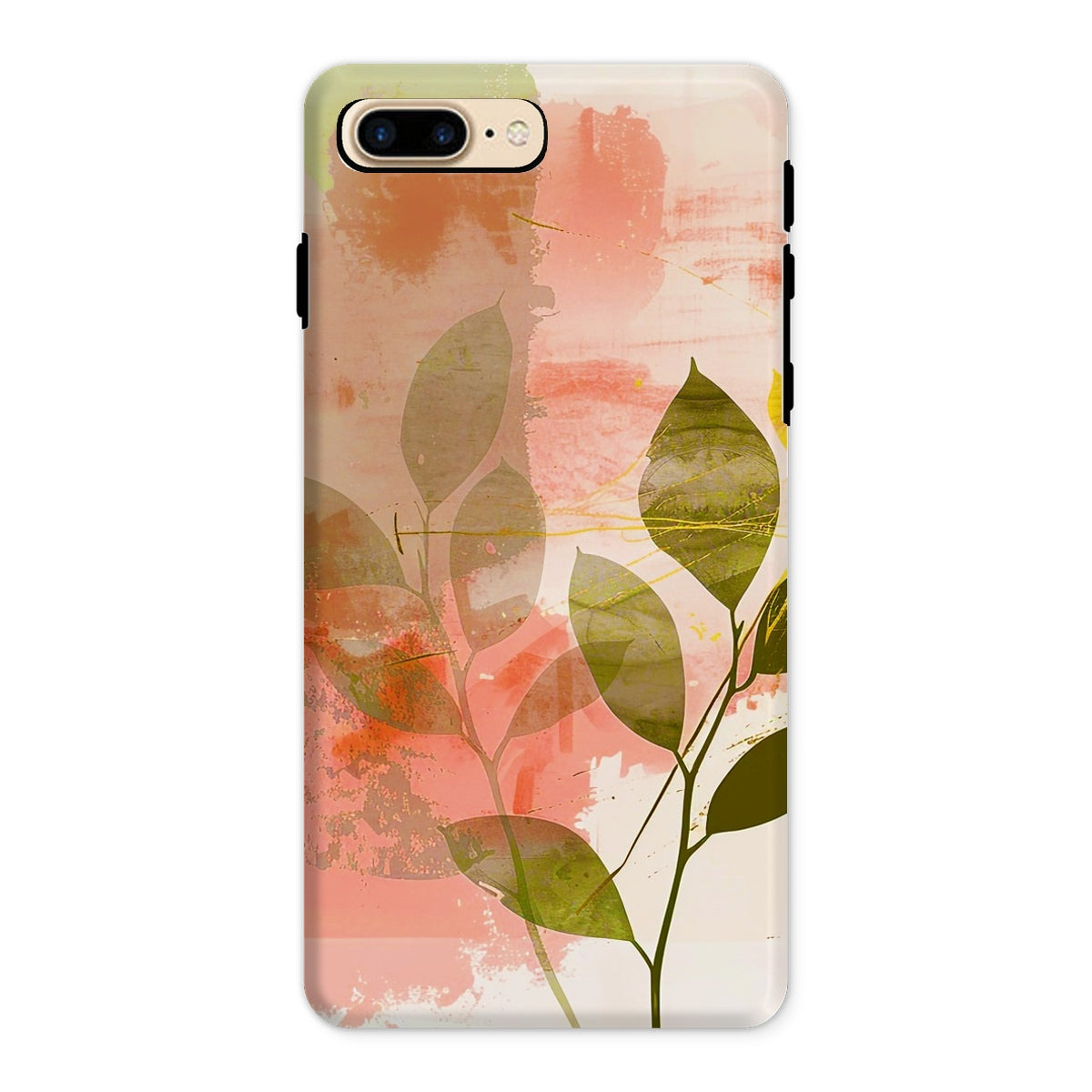 Peach Golden Leafy Escape 06 Tough Eclectic Art Phone Case - D'Sare