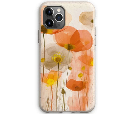 Poppy Echoes Golden Peach Escape 06 Eclectic Art Eco Phone Case - D'Sare