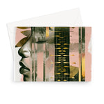 Echoes of Life: Afrocentric Meditation Peach and Gold Abstract Art Eclectic  Greeting Card