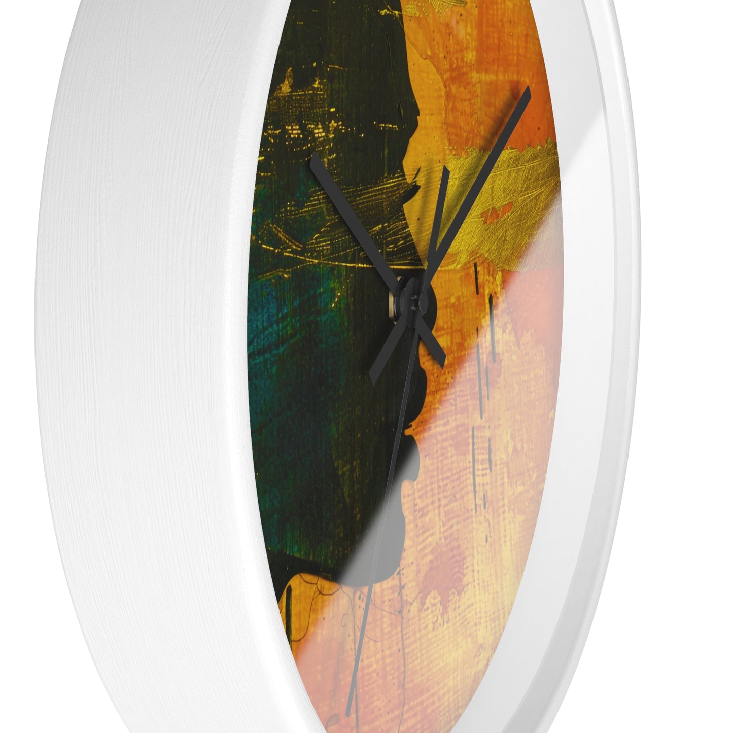 Golden Afrocentric Silhouette Wall Clock