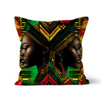 African Print Red Green Yellow Twin Energy  Cushion - D'Sare