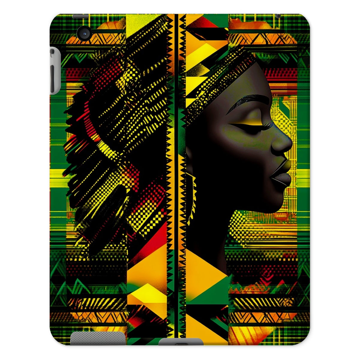 Abstract Red and Green Black Queen Fusion Tablet Cases