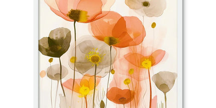 Poppy Echoes Golden Peach Escape Framed Photo Tile by Prodigi