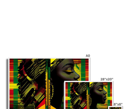 Abstract Red and Green Black Queen Fusion Framed Print