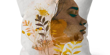 Golden Harmony Silhouette 06 Cushion by Prodigi