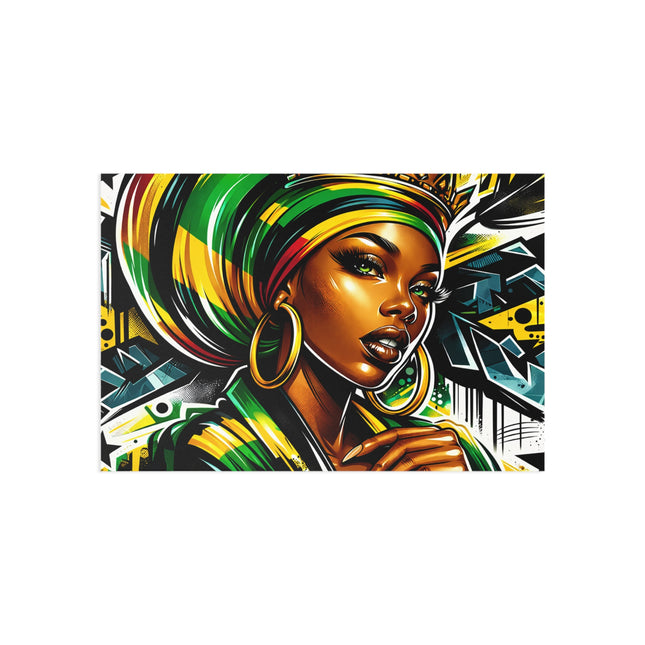 Rasta Queen Fine Art Postcard — Gift for Her, Black Women Street-Style Art