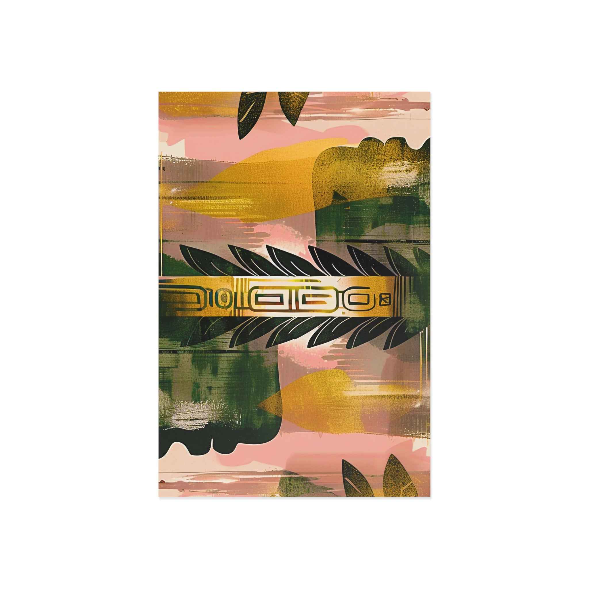 Fine Art Postcards — Echos of Duality: Golden Pink Reflection Classic Postcard