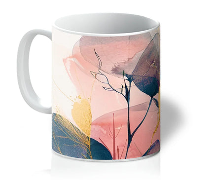 Peachy Blue Golden Flora Escape  Mug - D'Sare