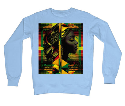 Abstract Red and Green Black Queen Fusion Crew Neck Sweatshirt