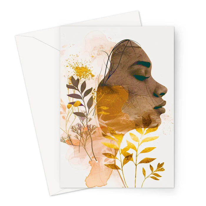 Golden Harmony Silhouette 06 Greeting Card