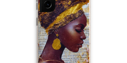 Elegant African Woman Portrait with Gold Headwrap Eco Phone Case by Prodigi