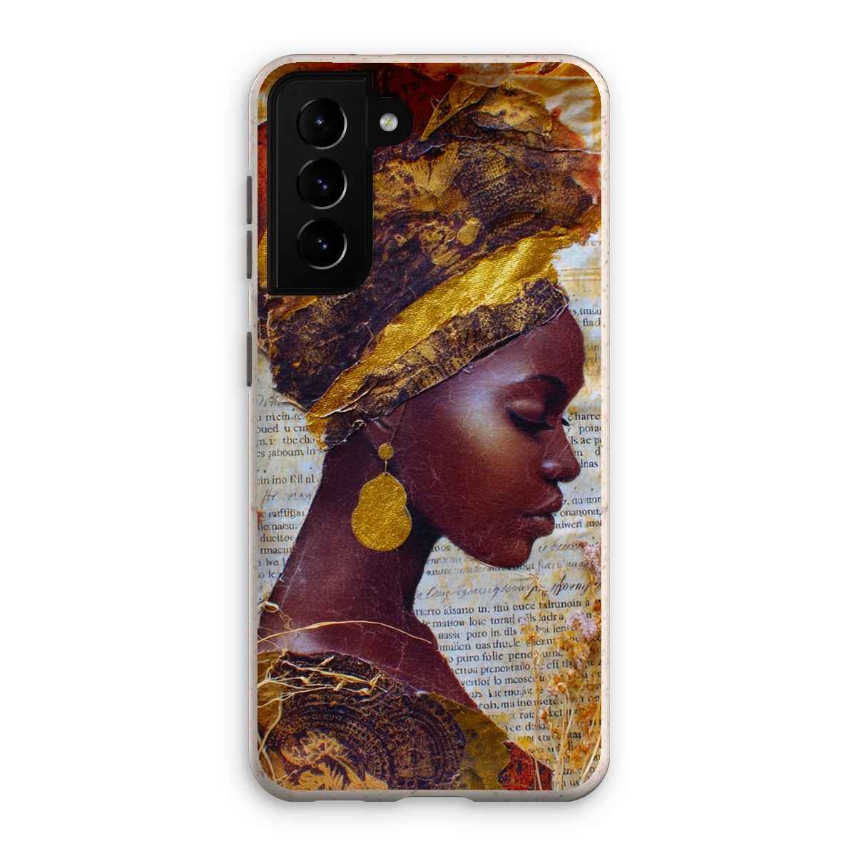 Eco Friendly Bioplastic Bamboo Fibre Phone Case With Gold Headwrap