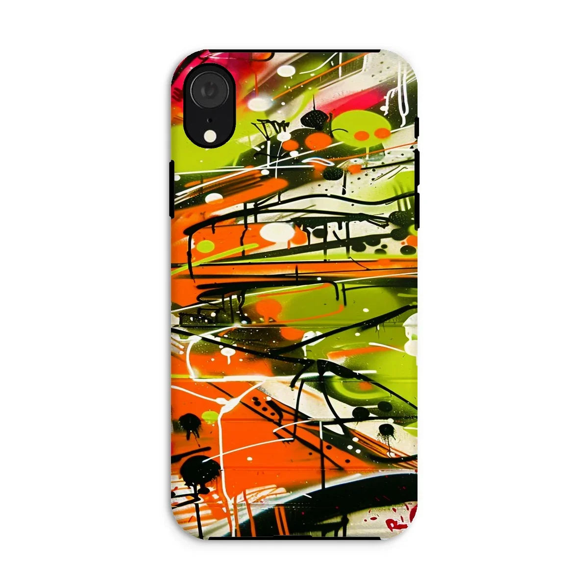 Neon Splatter Symphony: Urban Graffiti Art Tough Phone Case - D'Sare