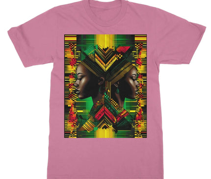 African Print Red Green Yellow Twin Energy  Softstyle T-Shirt - D'Sare