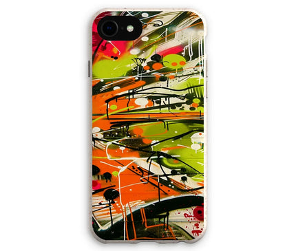 Neon Splatter Symphony: Urban Graffiti Art Eco Phone Case - D'Sare