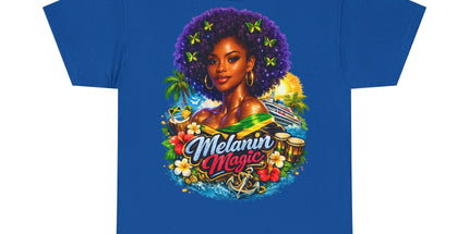 Melanin Magic Jamaica Portrait T-Shirt — Afrocentric Floral Tee