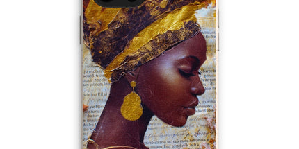 Elegant African Woman Portrait with Gold Headwrap Eco Phone Case by Prodigi