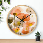 Poppy Echoes Golden Peach Escape Wall Clock - D'Sare