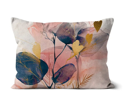 Peachy Blue Golden Flora Escape  Cushion - D'Sare