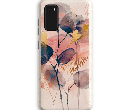 Peachy Blue Golden Flora Escape  Eco Phone Case - D'Sare