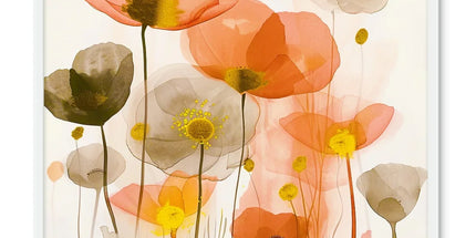 Poppy Echoes Golden Peach Escape Framed Photo Tile by Prodigi