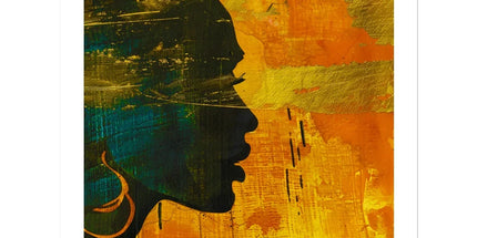 Golden Afrocentric Silhouette Sticker by Prodigi