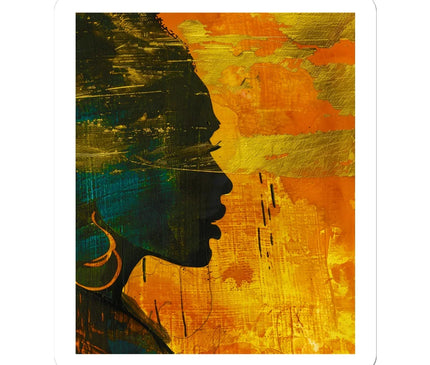 Golden Afrocentric Silhouette Sticker - D'Sare