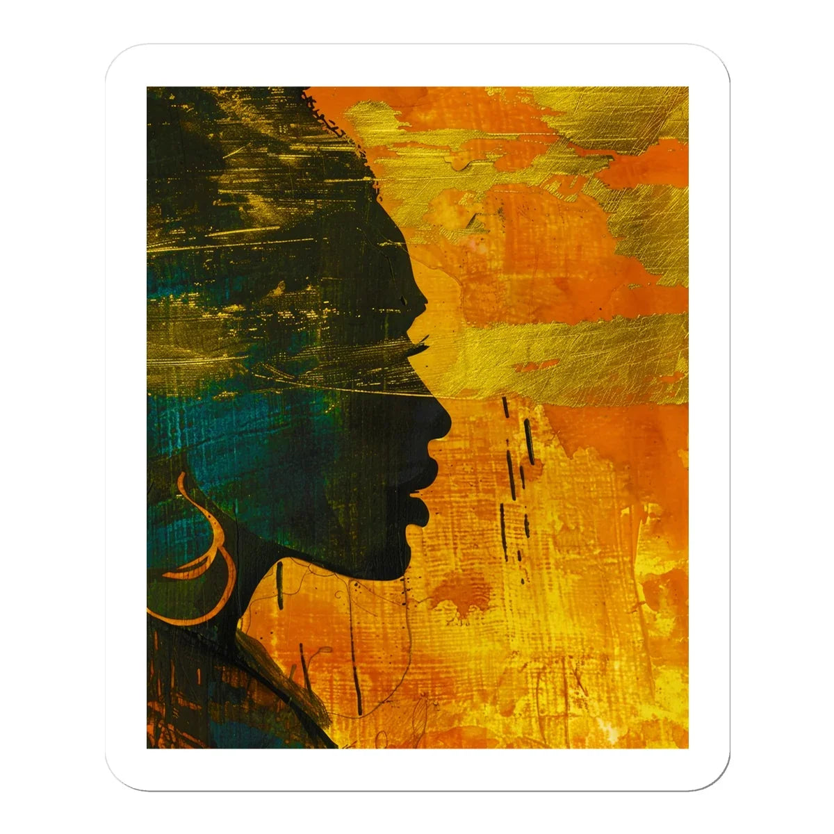 Golden Afrocentric Silhouette Sticker by Prodigi