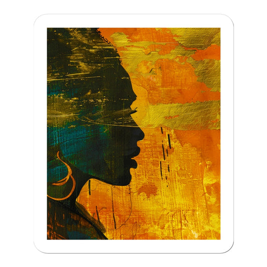 Golden Afrocentric Silhouette Sticker - D'Sare