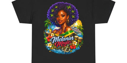 Melanin Magic Jamaica Portrait T-Shirt — Afrocentric Floral Tee
