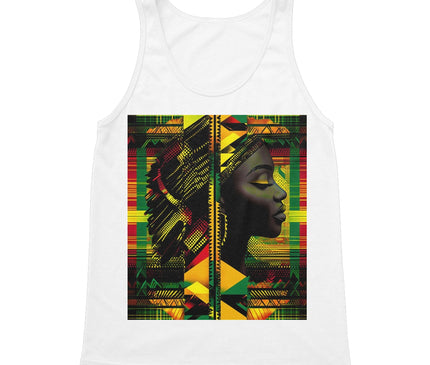 Abstract Red and Green Black Queen Fusion Softstyle Tank Top