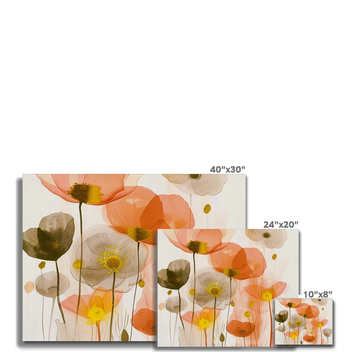 Poppy Echoes Golden Peach Escape 06 Eclectic Art Canvas - D'Sare