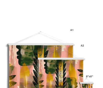 Echos of Duality Golden Pink Reflection Fine Art Print with Hanger