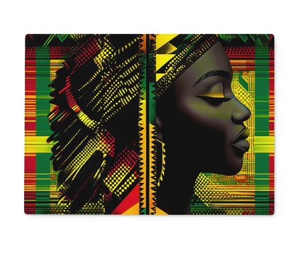 Abstract Red and Green Black Queen Fusion Glass Chopping Board