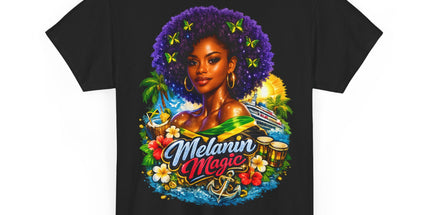 Melanin Magic Jamaica Portrait T-Shirt — Afrocentric Floral Tee