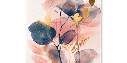 Peachy Blue Golden Flora Escape Coaster by Prodigi