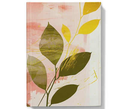 Peach Golden Leafy Escape 06 Eclectic Art Hardback Journal - D'Sare