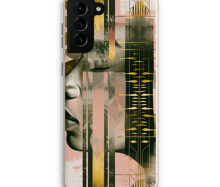Peach and Gold Abstract Eco Phone Case