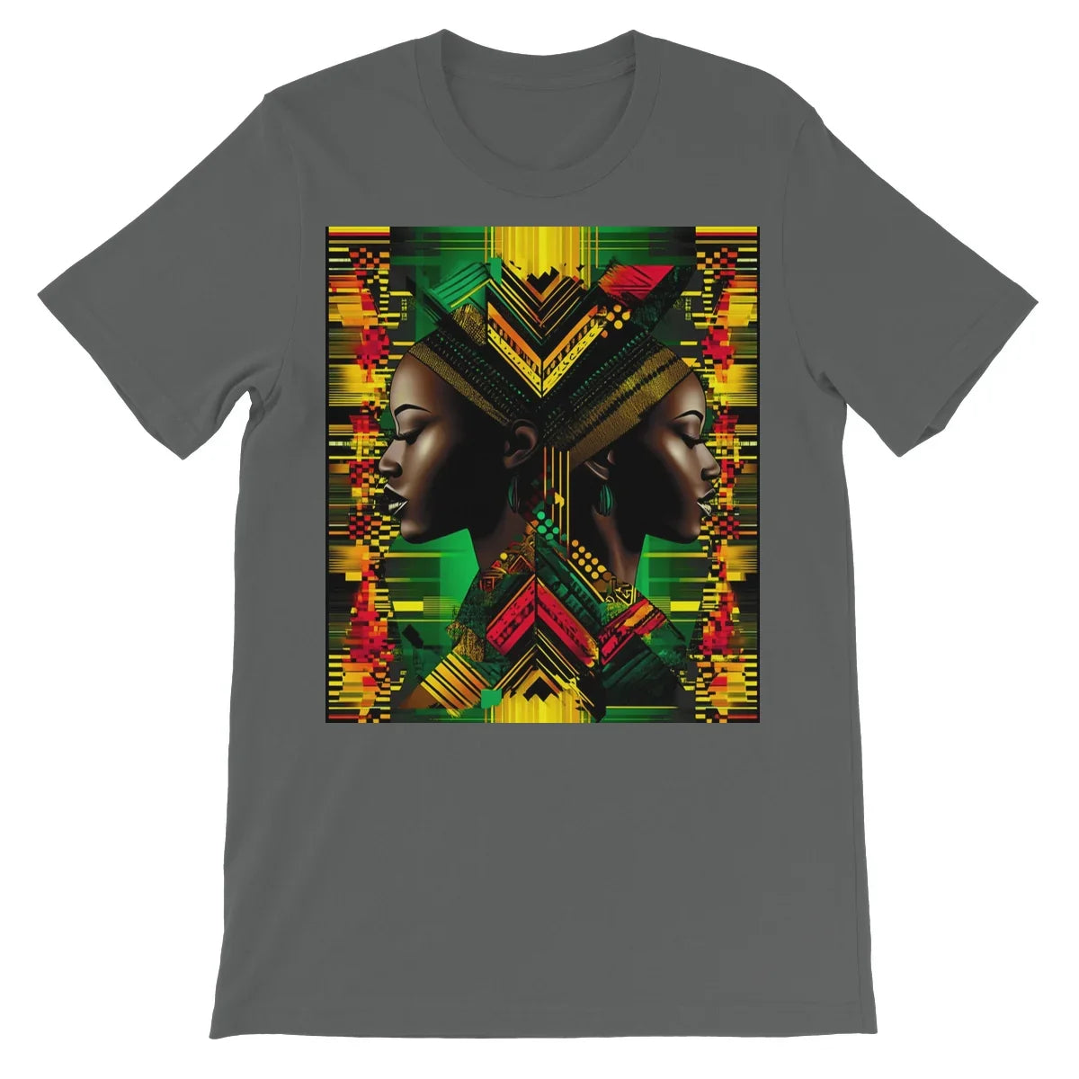 African Print Red Green Yellow Twin Energy  Unisex Short Sleeve T-Shirt - D'Sare