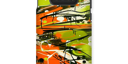 Neon Splatter Symphony: Urban Graffiti Art Tough Phone Case by Prodigi