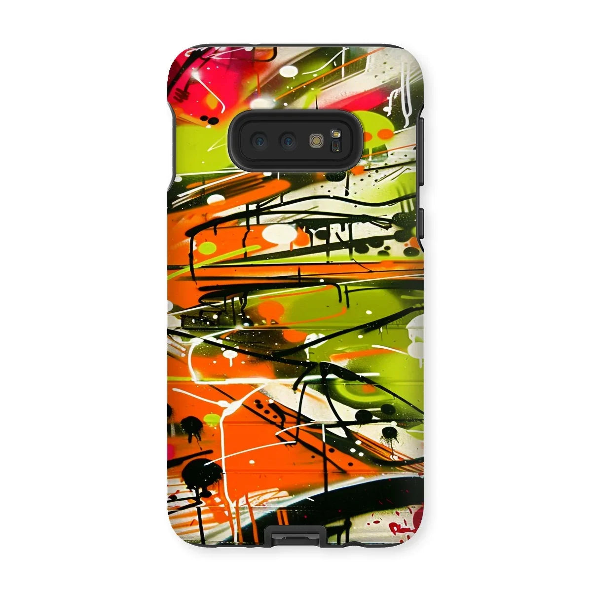 Neon Splatter Symphony: Urban Graffiti Art Tough Phone Case - D'Sare