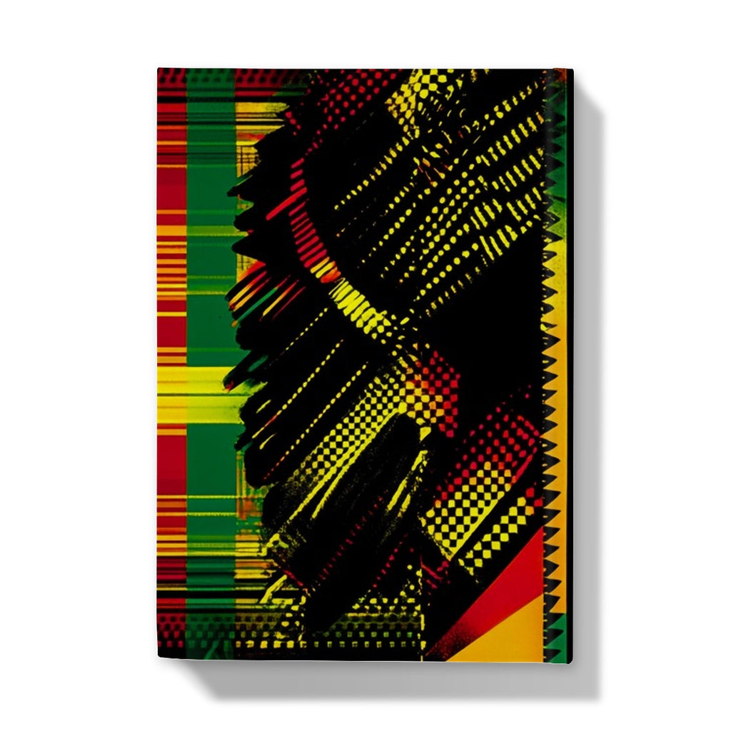 Abstract Red and Green Black Queen Fusion Hardback Journal