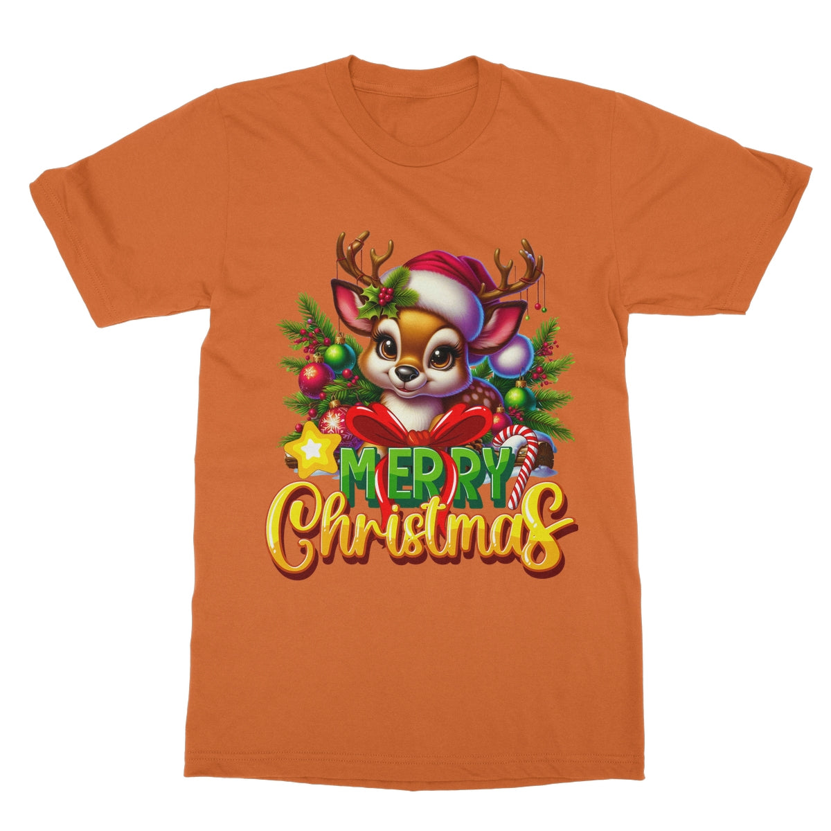 Reindeer Merry Christmas  Softstyle T-Shirt