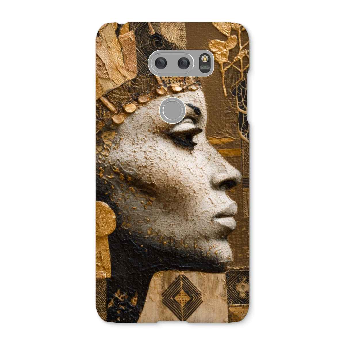 Afrocentric Golden Empress Snap On Phone Case Slim Fit Shatterproof