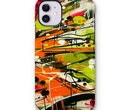 Neon Splatter Symphony: Urban Graffiti Art Tough Phone Case - D'Sare