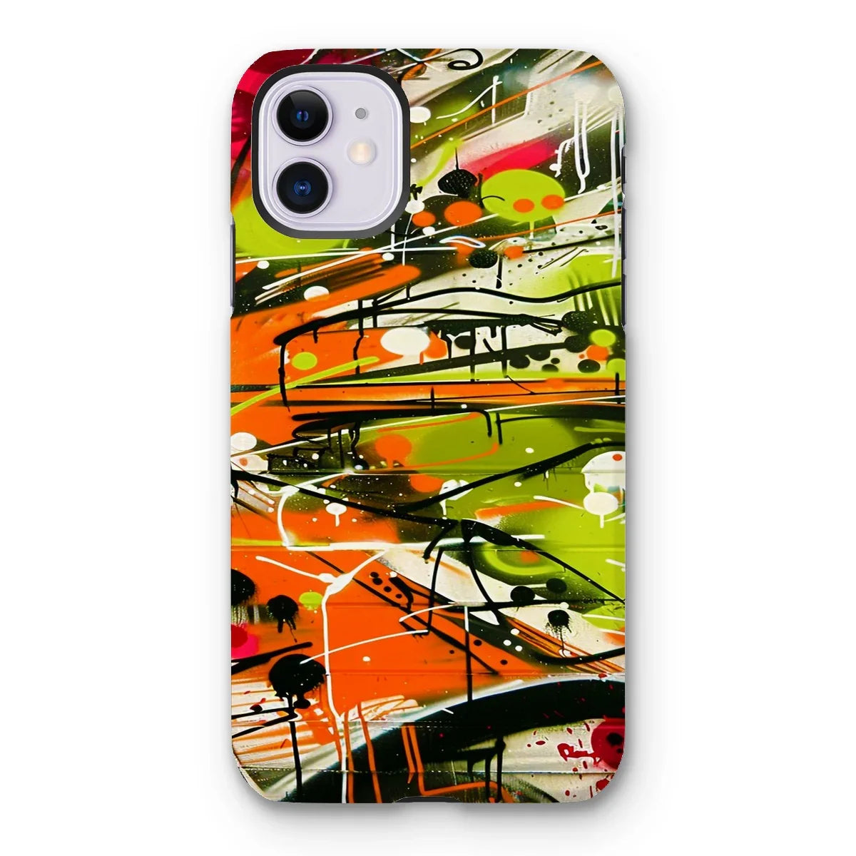 Neon Splatter Symphony: Urban Graffiti Art Tough Phone Case - D'Sare